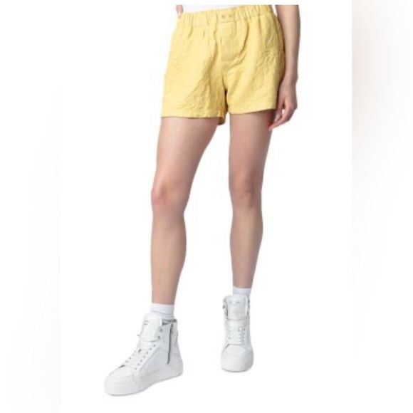 ZADIG & VOLTAIRE Pax crinkled leather shorts  NWT. 38 - Picture 1 of 10